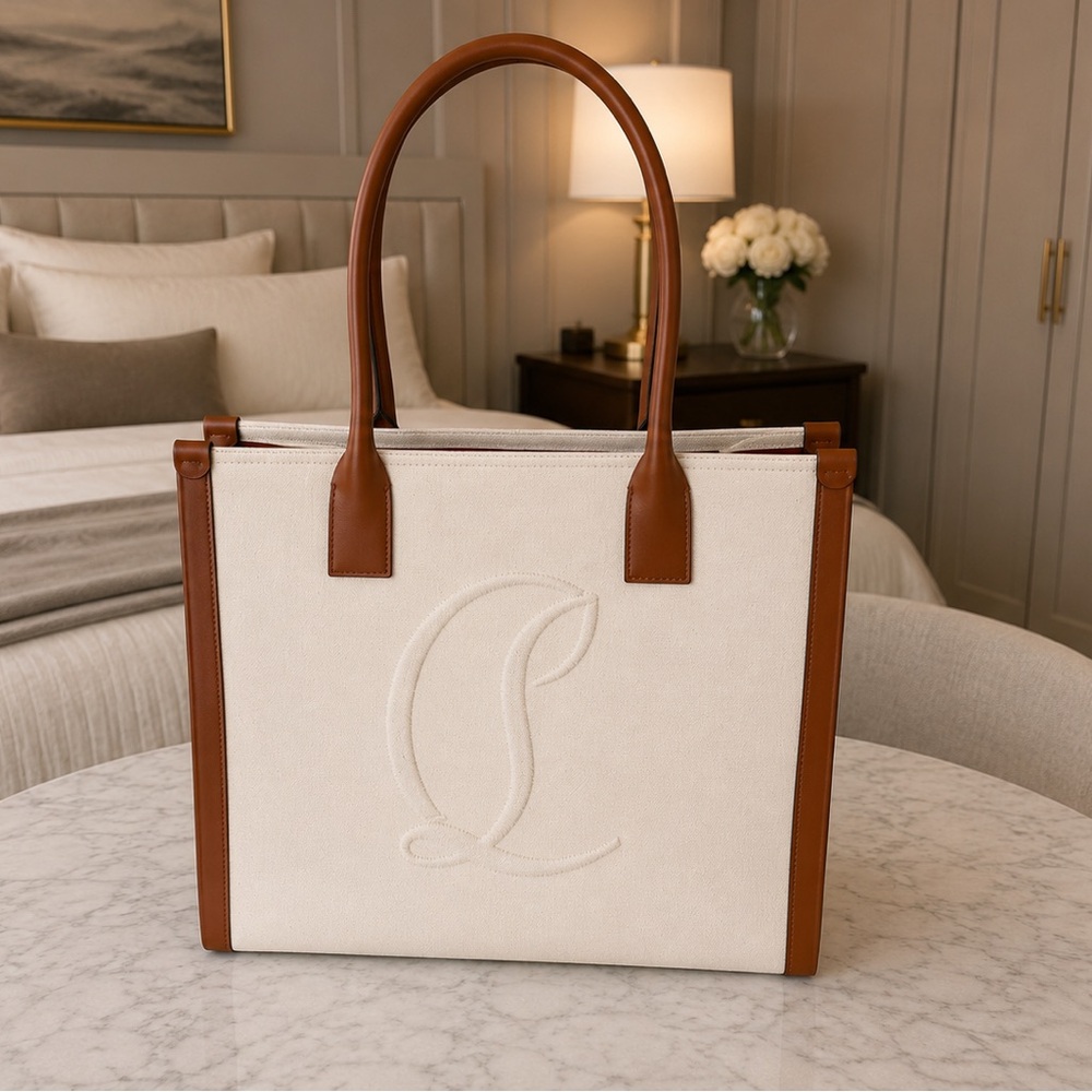 Christian Louboutin Cabata Tote Canvas & Leather NWT Receipt Authentic